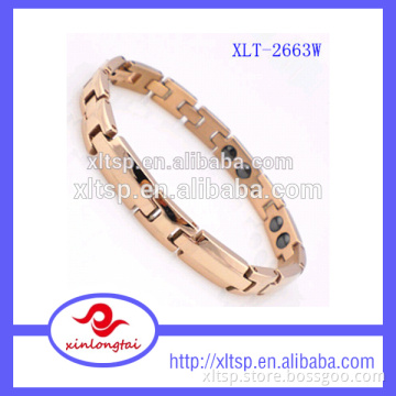 2015 Elegant rose gold bracelet titanium germanium power bracelet for girls